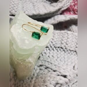 Solid gold 14k Emerald Earrings